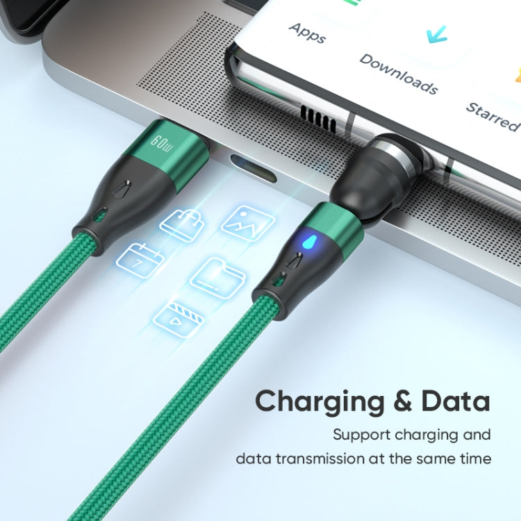 ENKAY PD60W Type-C to Type-C / 8 Pin / Micro USB Magnetic 540 Degrees Rotating Fast Charging Cable, Length:1m(Black) - free shipping - PMC Jewellery - Order now!