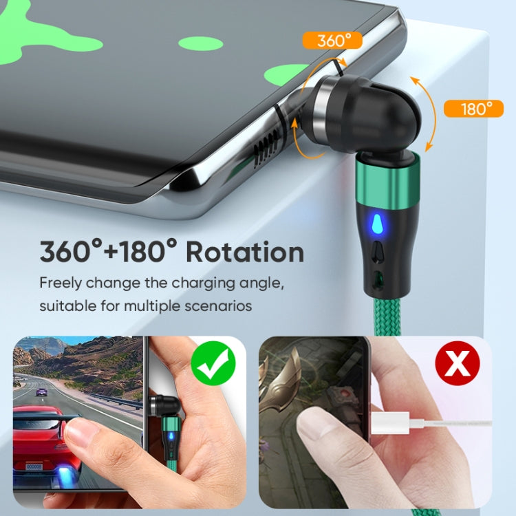 ENKAY PD60W Type-C to Type-C / 8 Pin / Micro USB Magnetic 540 Degrees Rotating Fast Charging Cable, Length:2m(Black) - free shipping - PMC Jewellery - Order now!