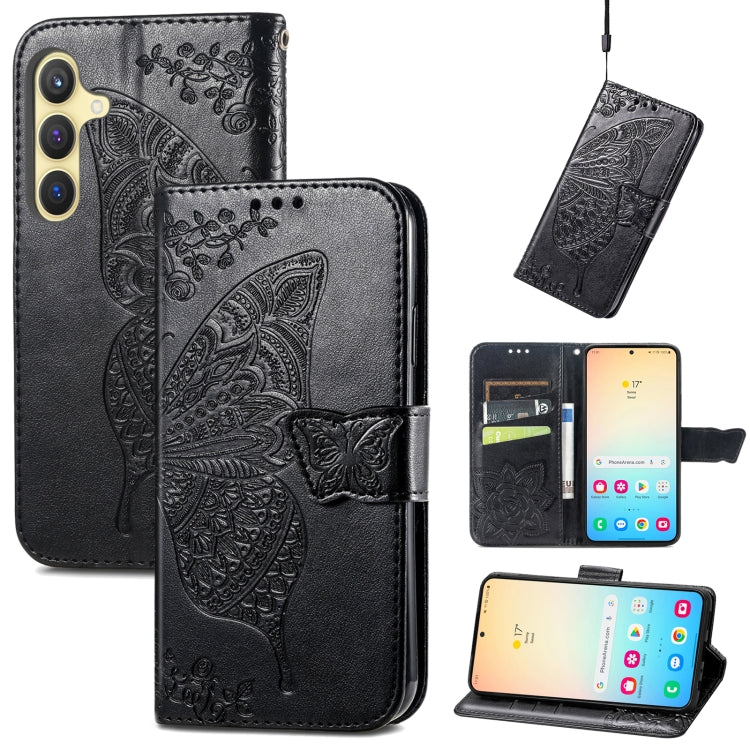 For Samsung Galaxy S24 5G Butterfly Love Flower Embossed Leather Phone Case(Black) - free shipping - PMC TechLife - Order now!