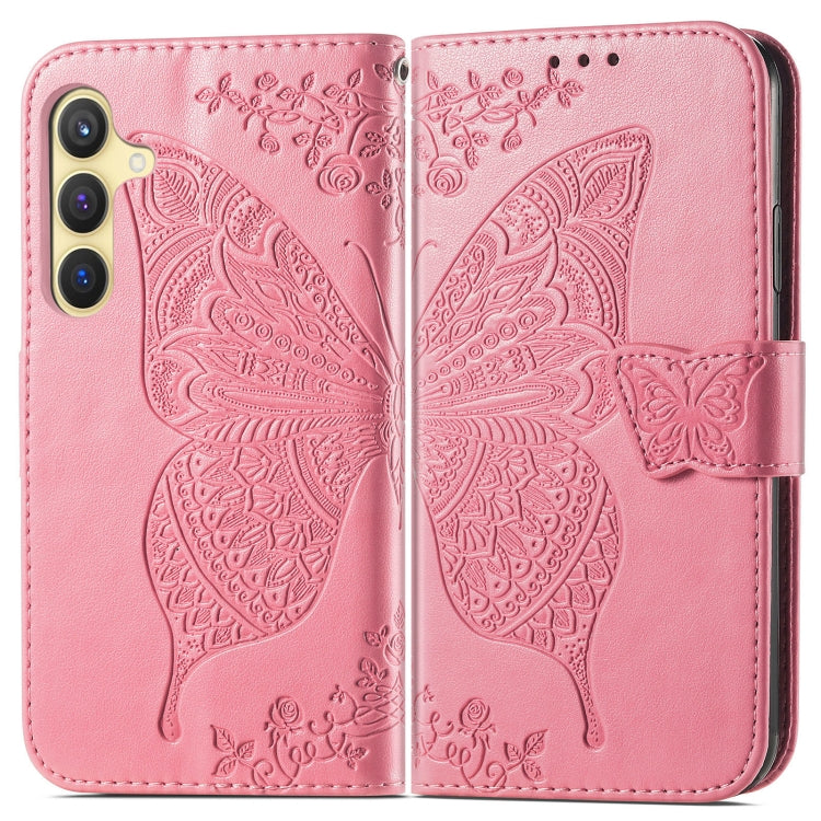 For Samsung Galaxy S24+ 5G Butterfly Love Flower Embossed Leather Phone Case(Pink) - Galaxy S24+ 5G Cases by PMC TechLife | Online Shopping South Africa | PMC TechLife