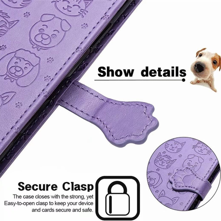 For Samsung Galaxy S25 Ultra 5G Cat and Dog Embossed Leather Phone Case(Gold) - Galaxy S25 Ultra 5G Cases by PMC Jewellery | Online Shopping South Africa | PMC Jewellery | Buy Now Pay Later Mobicred