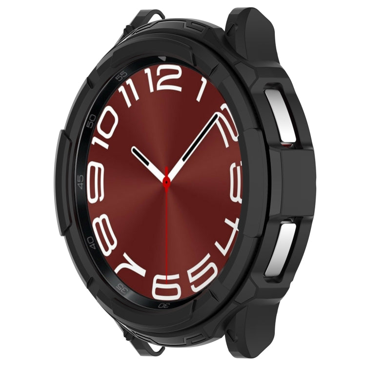 For Samsung Galaxy Watch 6 Classic 47mm Rotating Ring  + TPU Armor Watch Protective Case(Black) - Watch Cases by PMC TechLife | Online Shopping South Africa | PMC TechLife