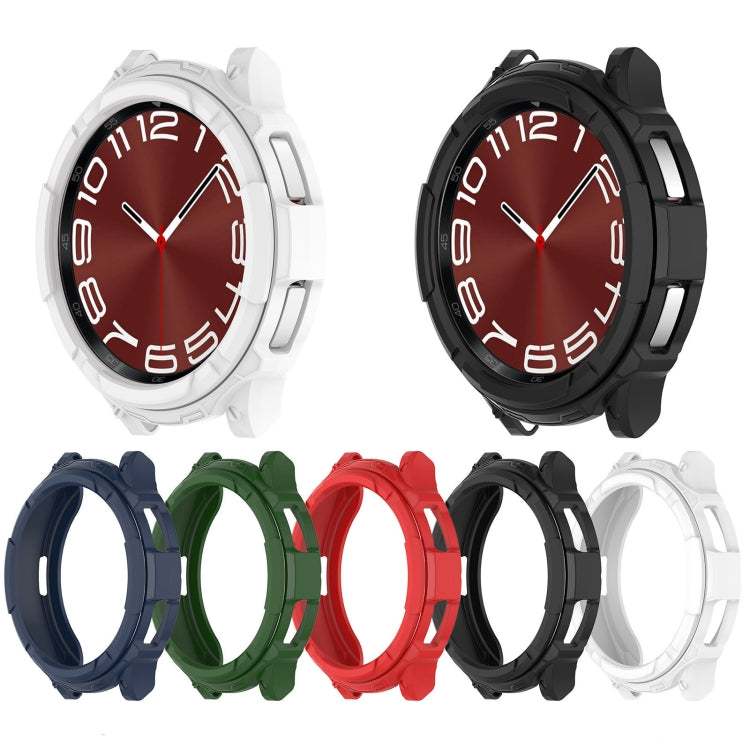 For Samsung Galaxy Watch 6 Classic 47mm Rotating Ring  + TPU Armor Watch Protective Case(White) - Watch Cases by PMC TechLife | Online Shopping South Africa | PMC TechLife