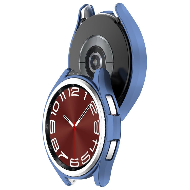 For Samsung Galaxy Watch 6 Classic 43mm Half Coverage Hollow PC Watch Protective Case(Blue) - Watch Cases by PMC TechLife | Online Shopping South Africa | PMC TechLife