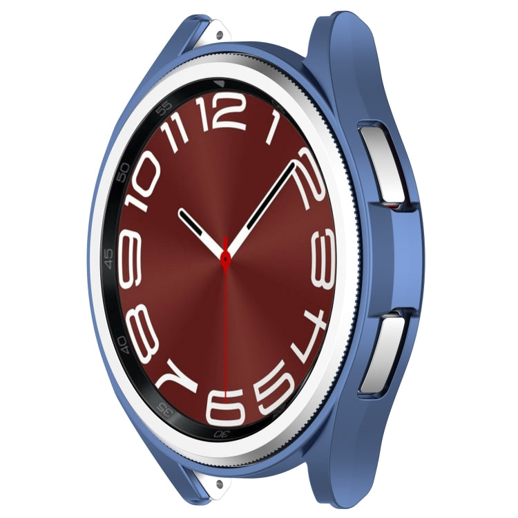 For Samsung Galaxy Watch 6 Classic 47mm Half Coverage Hollow PC Watch Protective Case(Blue) - Watch Cases by PMC TechLife | Online Shopping South Africa | PMC TechLife