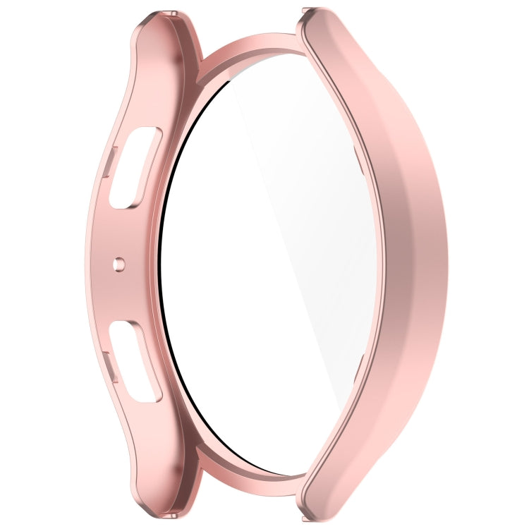 For Samsung Galaxy Watch6 44mm PC + Tempered Film Integrated Watch Protective Case(Rose Gold) - Watch Cases by PMC TechLife | Online Shopping South Africa | PMC TechLife