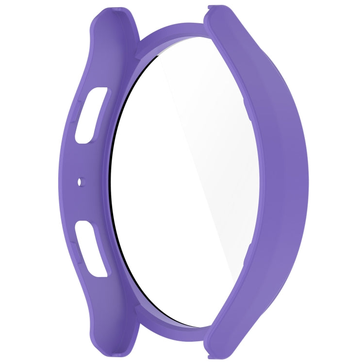 For Samsung Galaxy Watch6 44mm PC + Tempered Film Integrated Watch Protective Case(Purple) - Watch Cases by PMC TechLife | Online Shopping South Africa | PMC TechLife