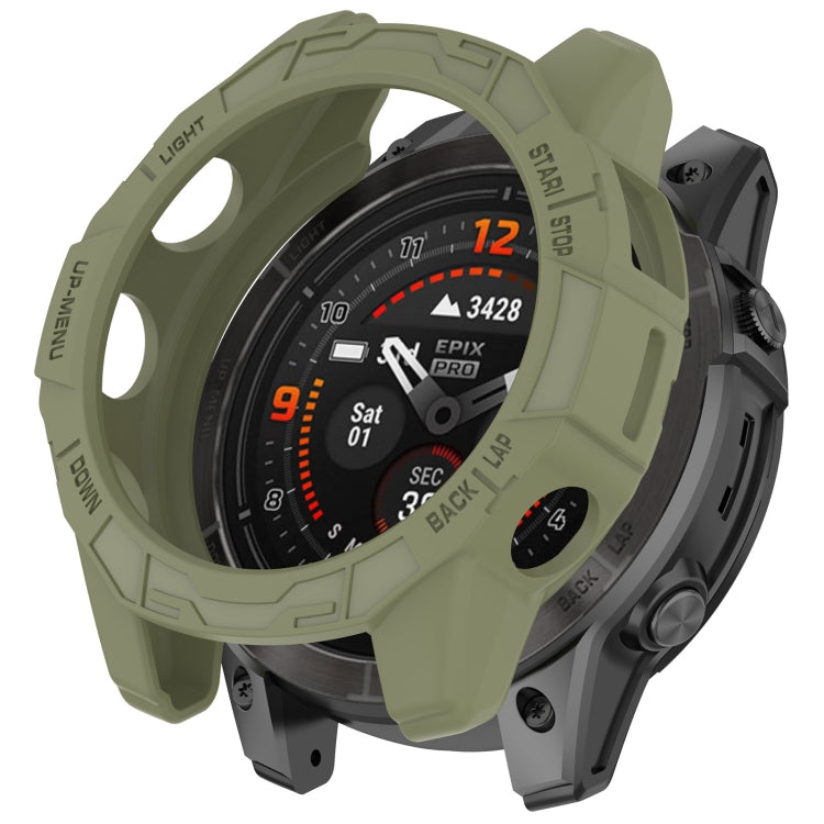 For Garmin Epix Pro / Epix Pro Gen 2 51mm / Fenix 7X / 7X Pro Armored TPU Half Wrapped Watch Protective Case(Green) - Watch Cases by PMC TechLife | Online Shopping South Africa | PMC TechLife | Buy Now Pay Later Mobicred
