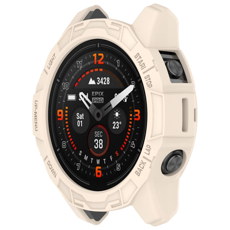 For Garmin Epix Pro 51mm / Fenix 7X / 7X Pro Armored TPU Half Wrapped Watch Protective Case(Starlight Color) - Watch Cases by PMC TechLife | Online Shopping South Africa | PMC TechLife