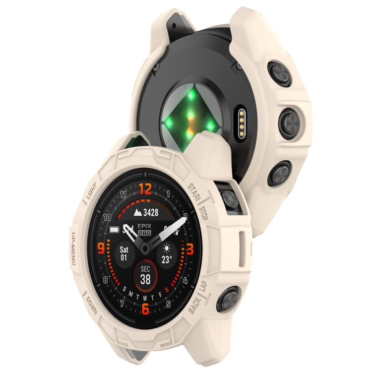 For Garmin Epix Pro 51mm / Fenix 7X / 7X Pro Armored TPU Half Wrapped Watch Protective Case(Starlight Color) - Watch Cases by PMC TechLife | Online Shopping South Africa | PMC TechLife