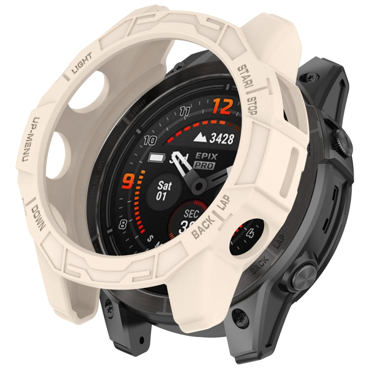 For Garmin Epix Pro 47mm / Fenix 7 / 7 Pro Armored TPU Half Wrapped Watch Protective Case(Starlight Color) - Watch Cases by PMC TechLife | Online Shopping South Africa | PMC TechLife