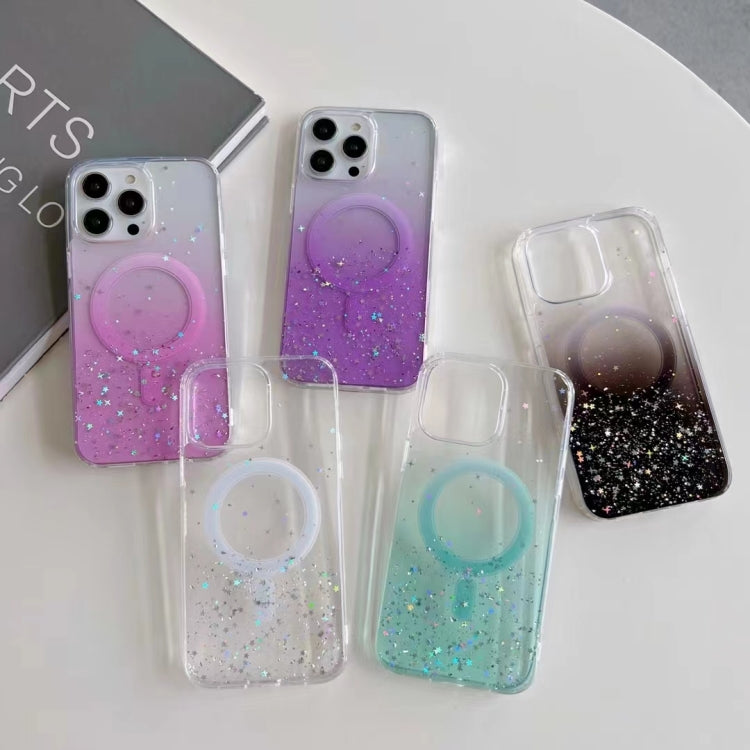 For iPhone 13 MagSafe Glitter Hybrid Clear TPU Phone Case(Purple) - iPhone 13 Cases by PMC TechLife | Online Shopping South Africa | PMC TechLife