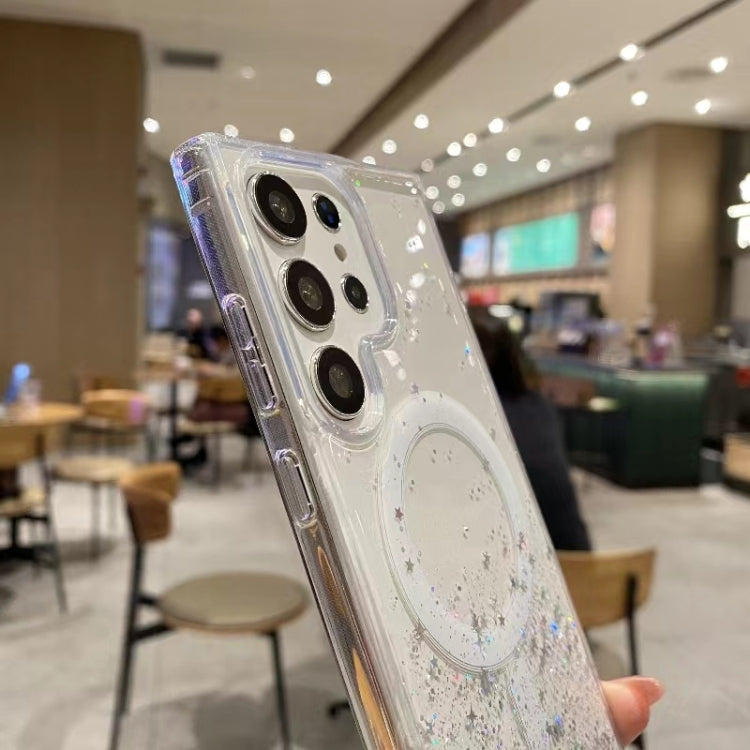 For Samsung Galaxy S22 5G Magsafe Glitter TPU Phone Protective Case(Purple) - Galaxy S22 5G Cases by PMC TechLife | Online Shopping South Africa | PMC TechLife