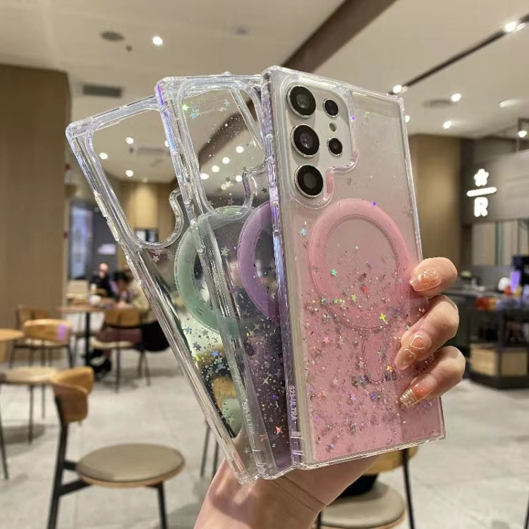 For Samsung Galaxy S22+ 5G Magsafe Glitter TPU Phone Protective Case(Purple) - Galaxy S22+ 5G Cases by PMC TechLife | Online Shopping South Africa | PMC TechLife | Buy Now Pay Later Mobicred