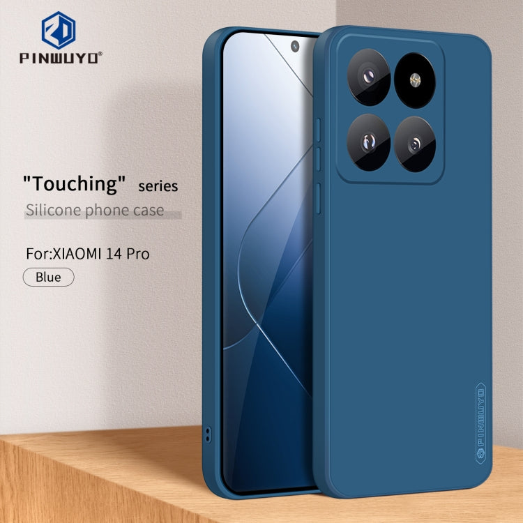 For Xiaomi 14 Pro PINWUYO Sense Series Liquid Silicone TPU Phone Case(Blue) - free shipping - PMC Jewellery - Order now!
