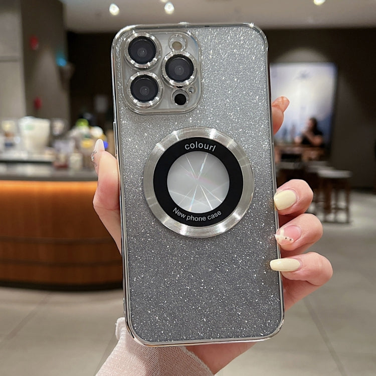 For iPhone 14 Pro MagSafe Gradient Glitter Electroplating TPU Phone Case(Silvery) - iPhone 14 Pro Cases by PMC TechLife | Online Shopping South Africa | PMC TechLife