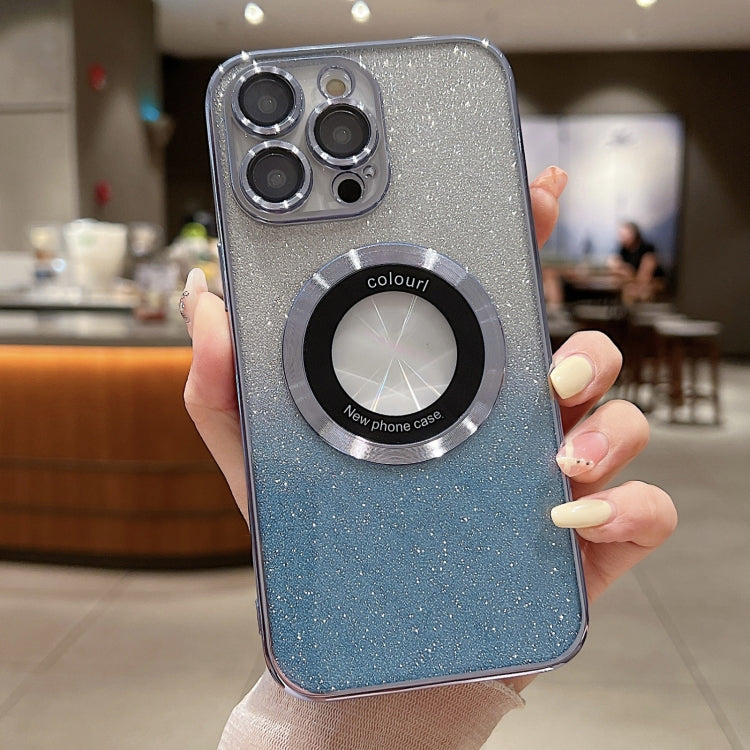 For iPhone 14 Pro Max MagSafe Gradient Glitter Electroplating TPU Phone Case(Blue) - iPhone 14 Pro Max Cases by PMC TechLife | Online Shopping South Africa | PMC TechLife