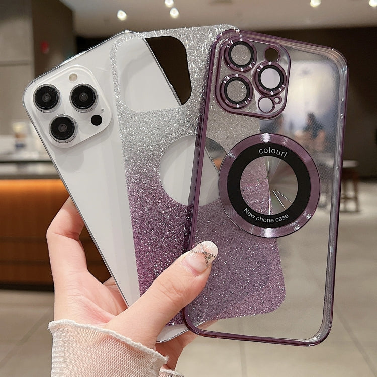For iPhone 15 Plus MagSafe Gradient Glitter Electroplating TPU Phone Case(Rose) - iPhone 15 Plus Cases by PMC TechLife | Online Shopping South Africa | PMC TechLife