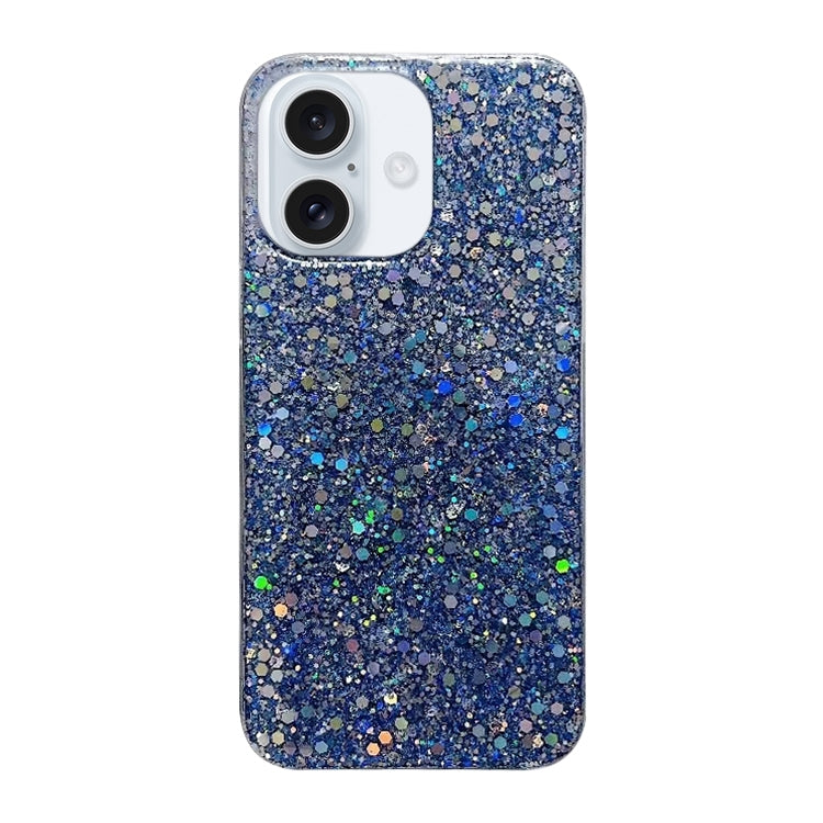 For iPhone 16 Glitter Sequins Epoxy TPU Phone Case(Blue) - iPhone 16 Cases by PMC TechLife | Online Shopping South Africa | PMC TechLife | Buy Now Pay Later Mobicred