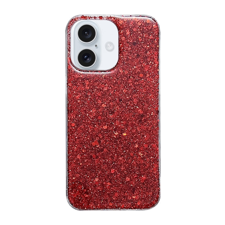 For iPhone 16 Plus Glitter Sequins Epoxy TPU Phone Case(Red) - iPhone 16 Plus Cases by PMC TechLife | Online Shopping South Africa | PMC TechLife | Buy Now Pay Later Mobicred