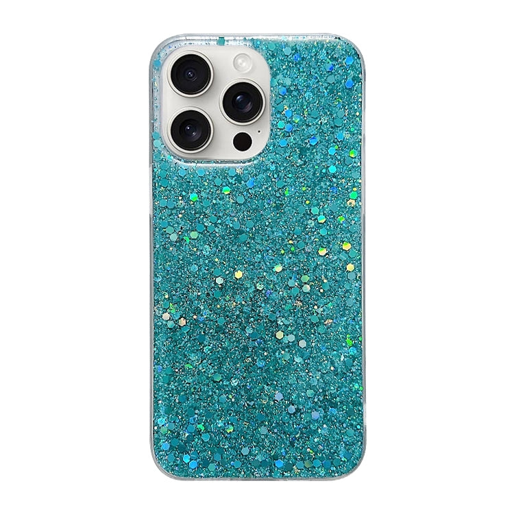 For iPhone 16 Pro Max Glitter Sequins Epoxy TPU Phone Case(Green) - iPhone 16 Pro Max Cases by PMC TechLife | Online Shopping South Africa | PMC TechLife | Buy Now Pay Later Mobicred