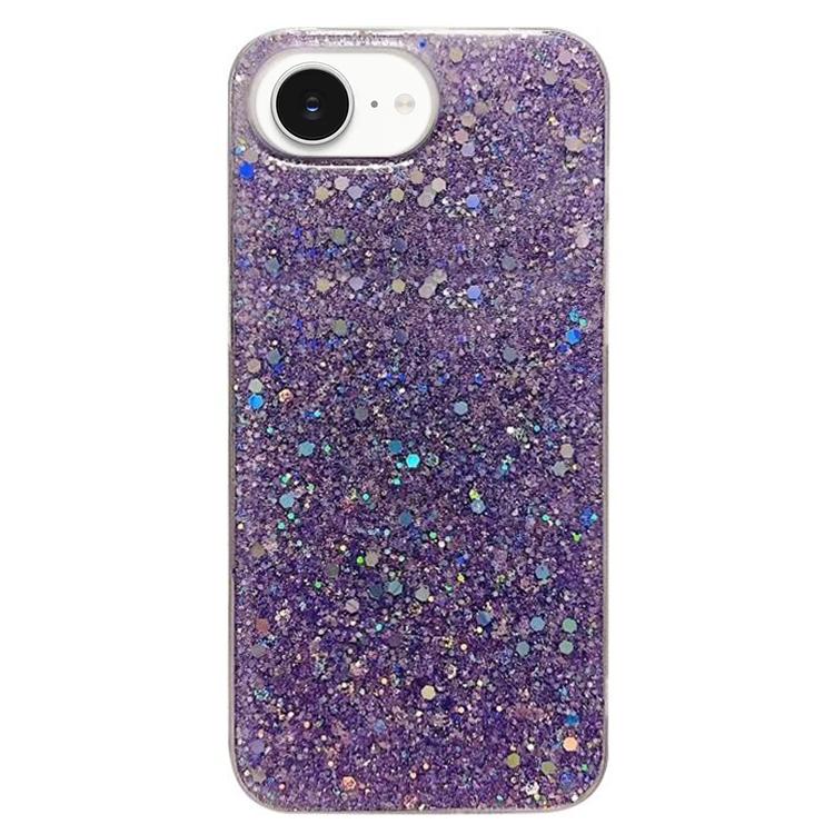 For iPhone 16e Glitter Sequins Epoxy TPU Phone Case(Purple) - iPhone 16e Cases by PMC TechLife | Online Shopping South Africa | PMC TechLife | Buy Now Pay Later Mobicred