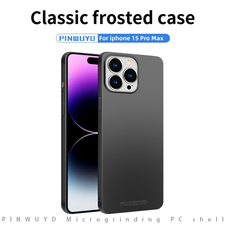 For iPhone 15 Pro Max PINWUYO Micro-Frosted PC Ultra-thin Hard Phone Case with Magsafe Magnetic Ring(Gold) - free shipping - PMC TechLife - Order now!