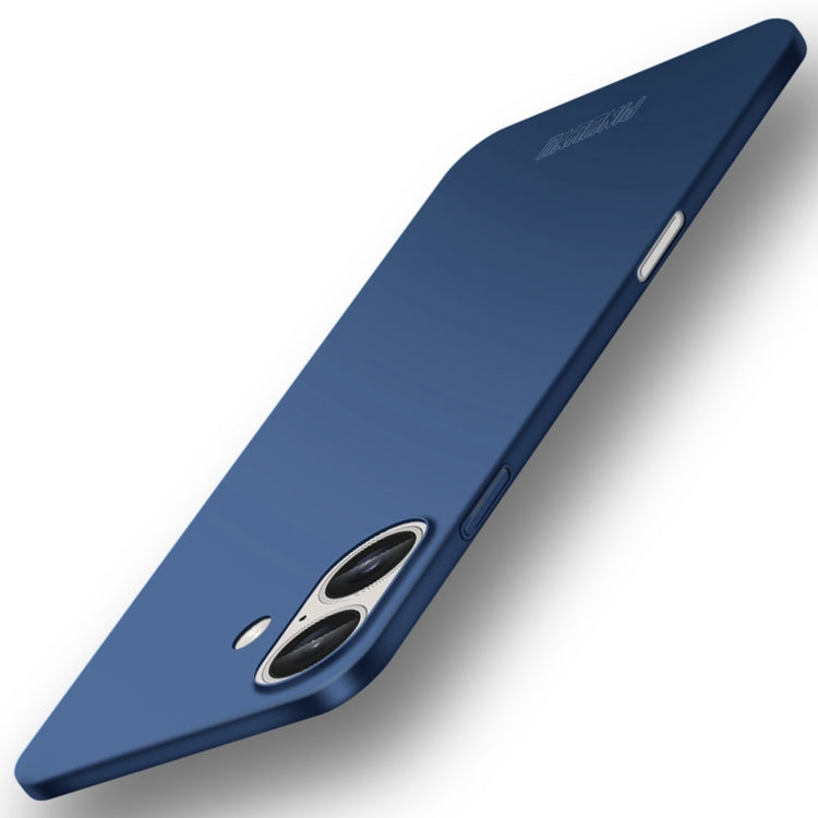 For iPhone 16 PINWUYO Micro-Frosted PC Ultra-thin Hard Phone Case with Magsafe Magnetic Ring(Blue) - iPhone 16 Cases by PINWUYO | Online Shopping South Africa | PMC TechLife | Buy Now Pay Later Mobicred