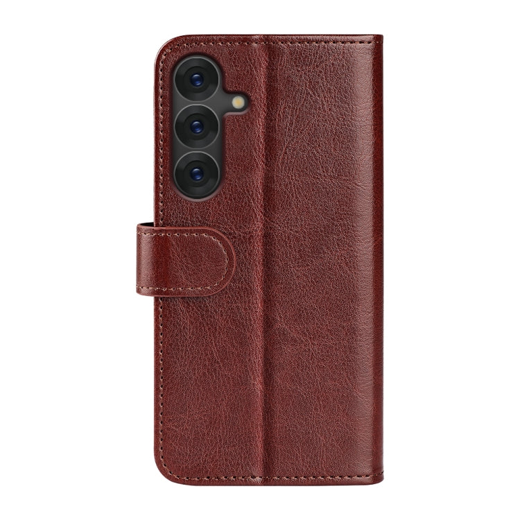 For Samsung Galaxy S25 5G R64 Texture Horizontal Flip Leather Phone Case(Brown) - Galaxy S25 5G Cases by PMC Jewellery | Online Shopping South Africa | PMC Jewellery | Buy Now Pay Later Mobicred