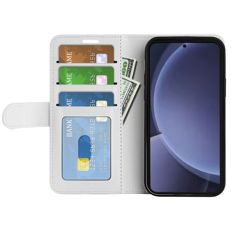 For Samsung Galaxy S25+ 5G R64 Texture Horizontal Flip Leather Phone Case(White) - Galaxy S25+ 5G Cases by PMC Jewellery | Online Shopping South Africa | PMC Jewellery | Buy Now Pay Later Mobicred