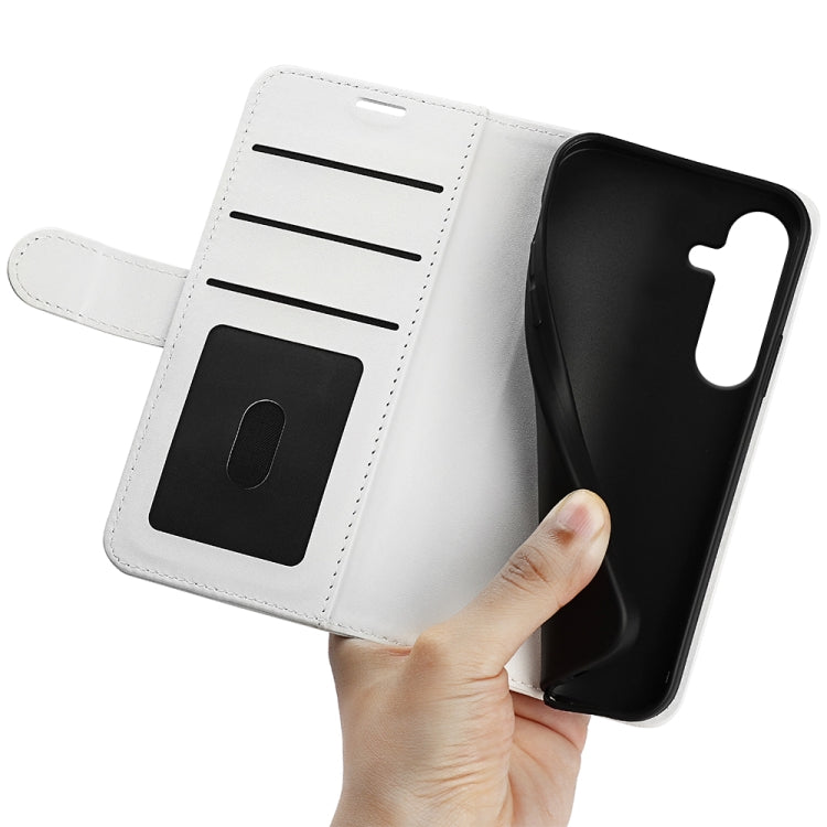 For Samsung Galaxy S25+ 5G R64 Texture Horizontal Flip Leather Phone Case(White) - Galaxy S25+ 5G Cases by PMC Jewellery | Online Shopping South Africa | PMC Jewellery | Buy Now Pay Later Mobicred
