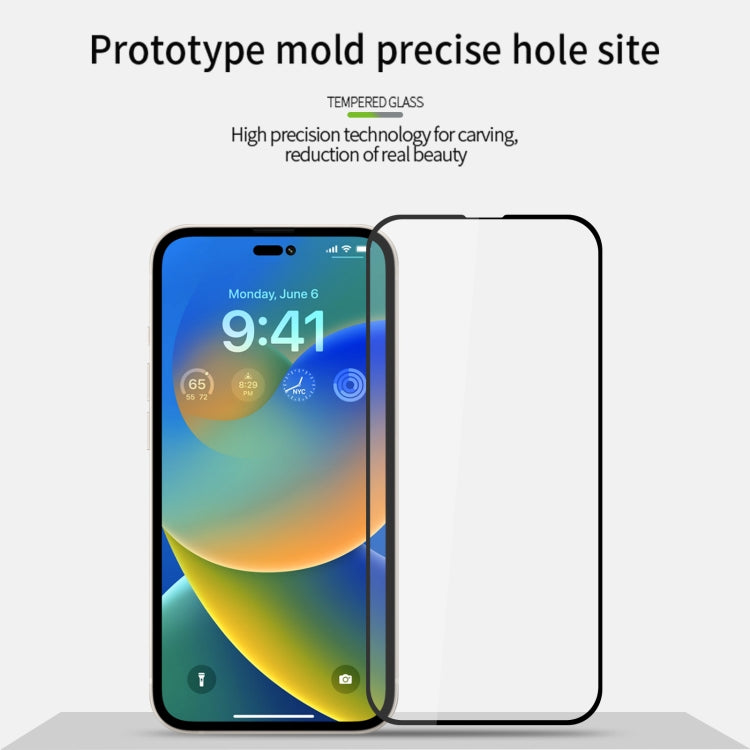 For iPhone 15 MOFI 9H 2.5D Full Screen Tempered Glass Film(Black) - free shipping - PMC TechLife - Order now!