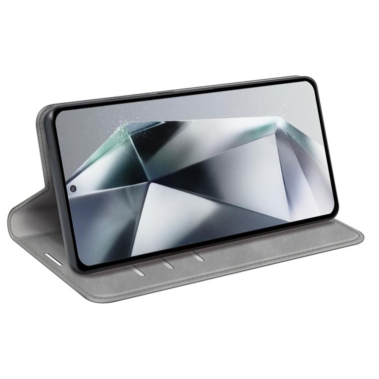 For Samsung Galaxy S25 Ultra 5G Retro-skin Magnetic Suction Leather Phone Case(Grey) - Galaxy S25 Ultra 5G Cases by PMC Jewellery | Online Shopping South Africa | PMC Jewellery | Buy Now Pay Later Mobicred