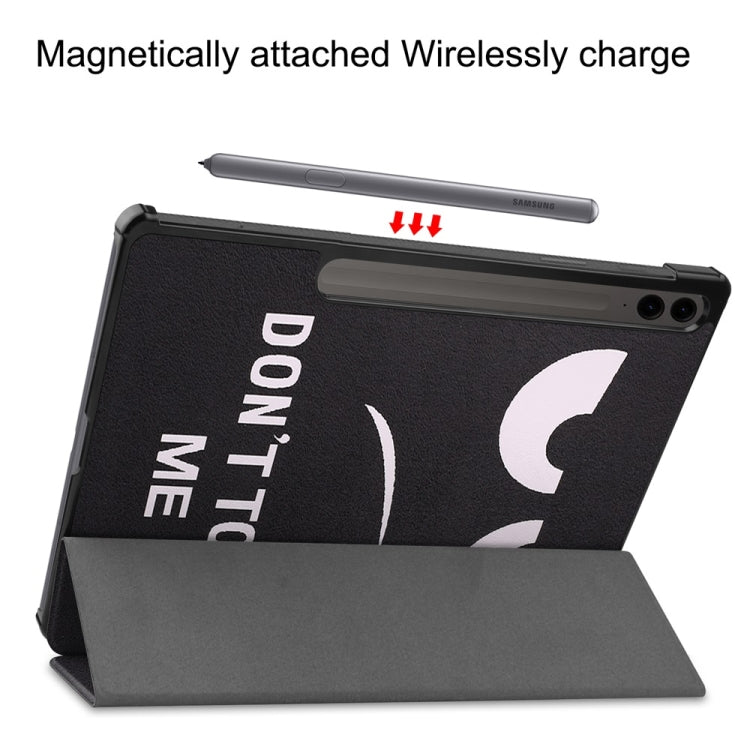 For Samsung Galaxy Tab S9 FE+ 12.4 JUNSUNMAY Custer Painted 3-Fold Stand Leather Smart Tablet Case(Big Eye) - free shipping - PMC Jewellery - Order now!