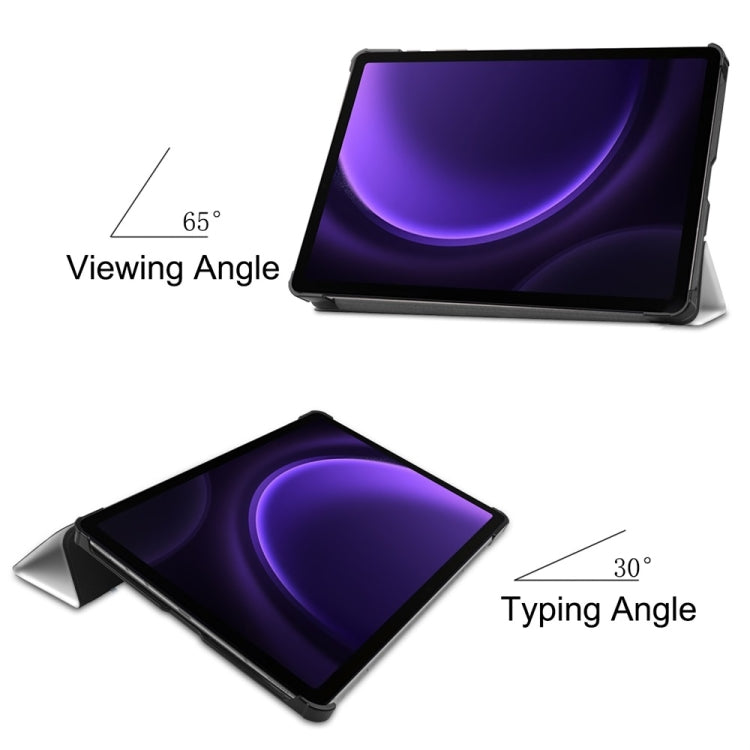 For Samsung Galaxy Tab S9 FE 10.9 JUNSUNMAY Custer Painted 3-Fold Stand Leather Smart Tablet Case(Lazy Cat) - free shipping - PMC Jewellery - Order now!