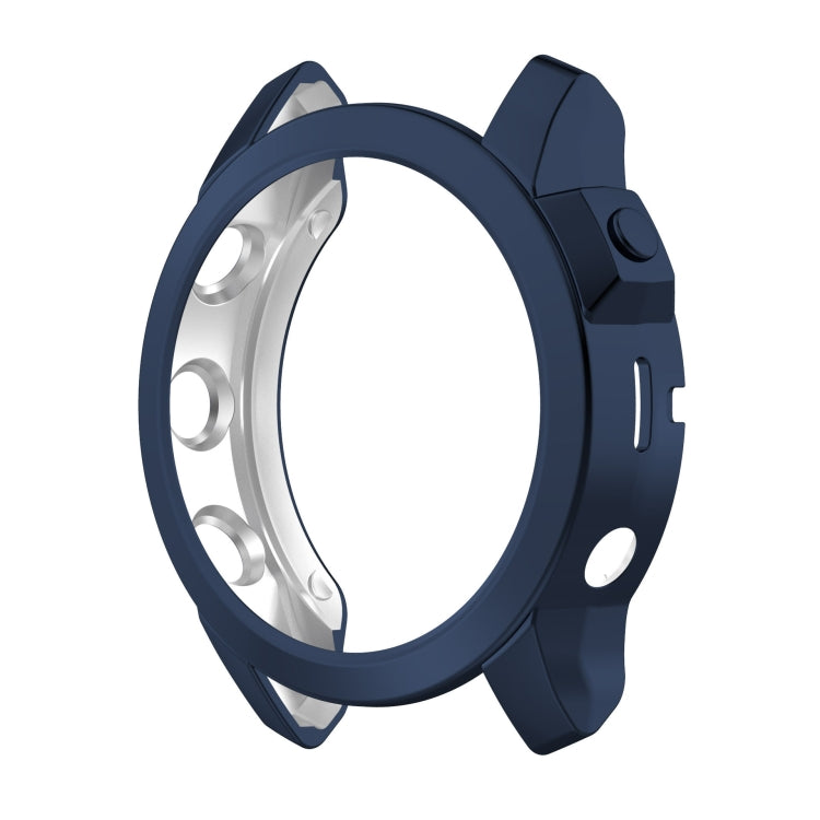 For Garmin Fenix 7S Pro Half Package Electroplated TPU Watch Protective Case(Blue) - Watch Cases by PMC TechLife | Online Shopping South Africa | PMC TechLife