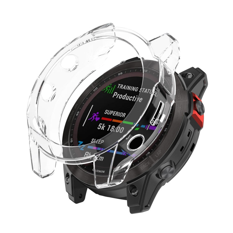For Garmin Fenix 7X Pro Half-Package TPU Watch Protective Case(Transparent) - Watch Cases by PMC TechLife | Online Shopping South Africa | PMC TechLife | Buy Now Pay Later Mobicred