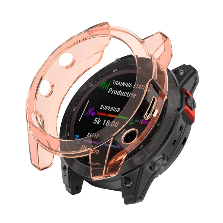 For Garmin Epix Pro 42mm Half-Package TPU Watch Protective Case(Transparent Orange) - Watch Cases by PMC TechLife | Online Shopping South Africa | PMC TechLife | Buy Now Pay Later Mobicred