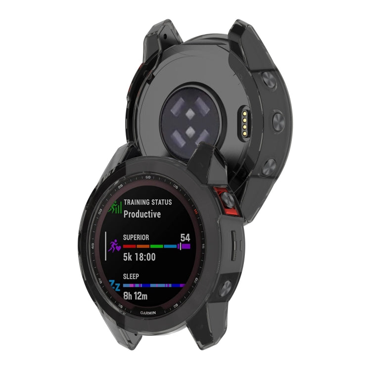 For Garmin Epix Pro 42mm Half-Package TPU Watch Protective Case(Transparent Black) - Watch Cases by PMC TechLife | Online Shopping South Africa | PMC TechLife | Buy Now Pay Later Mobicred