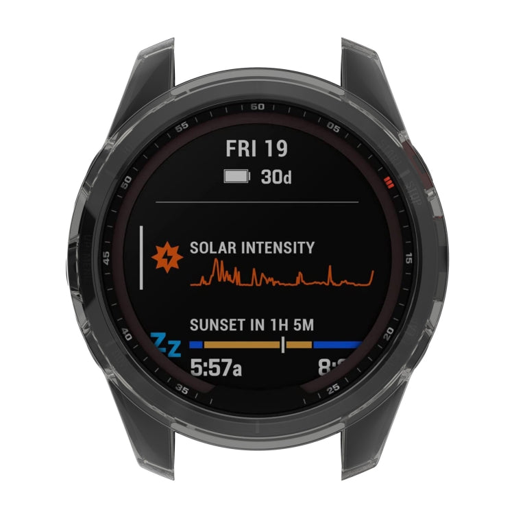 For Garmin Fenix 7S Pro Half-Package TPU Watch Protective Case(Transparent Blue) - Watch Cases by PMC TechLife | Online Shopping South Africa | PMC TechLife | Buy Now Pay Later Mobicred