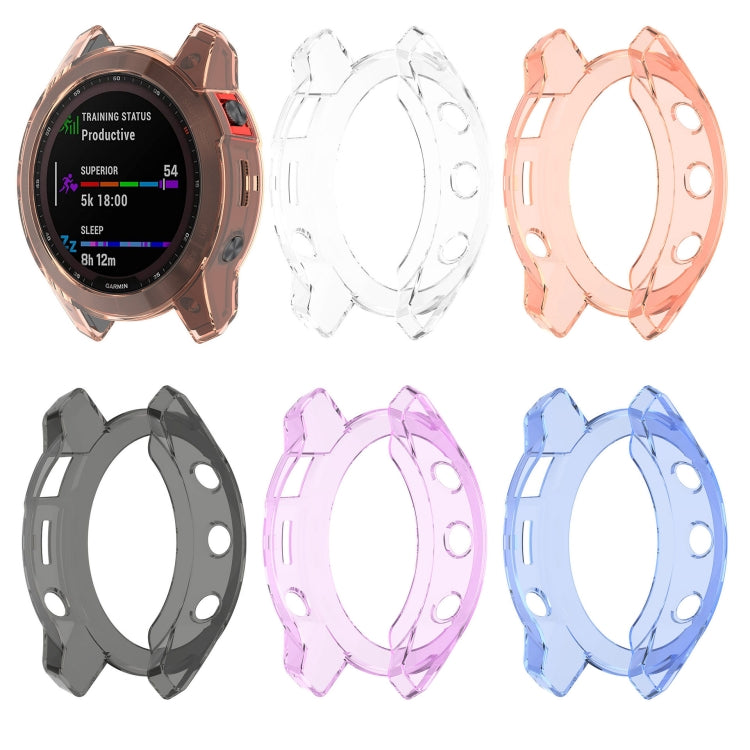 For Garmin Epix Pro 42mm Half-Package TPU Watch Protective Case(Transparent Orange) - Watch Cases by PMC TechLife | Online Shopping South Africa | PMC TechLife | Buy Now Pay Later Mobicred