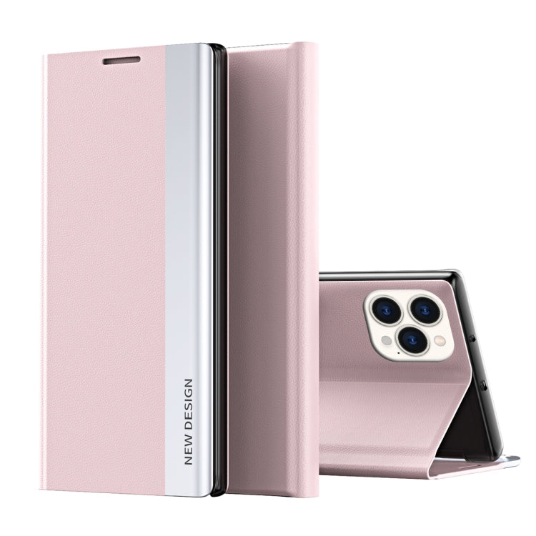 For iPhone 16 Pro Side Electroplated Adsorption Leather Phone Case(Pink) - free shipping - PMC TechLife - Order now!
