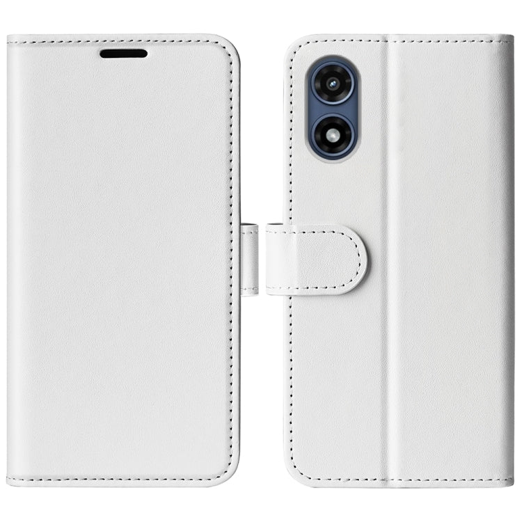 For Motorola Moto G Play 2024 R64 Texture Horizontal Flip Leather Phone Case(White) - Motorola Cases by PMC Jewellery | Online Shopping South Africa | PMC Jewellery | Buy Now Pay Later Mobicred