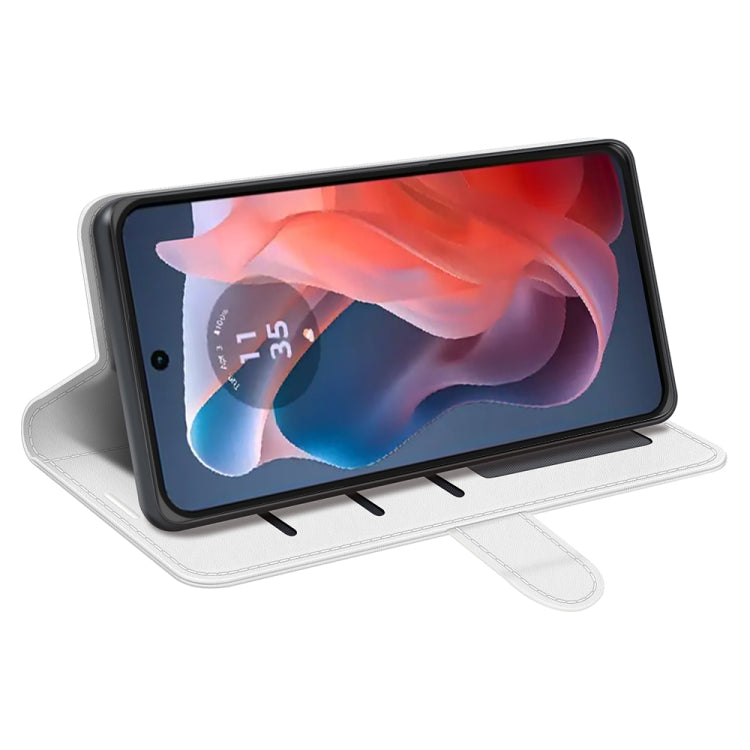 For Motorola Moto G Play 2024 R64 Texture Horizontal Flip Leather Phone Case(White) - Motorola Cases by PMC Jewellery | Online Shopping South Africa | PMC Jewellery | Buy Now Pay Later Mobicred