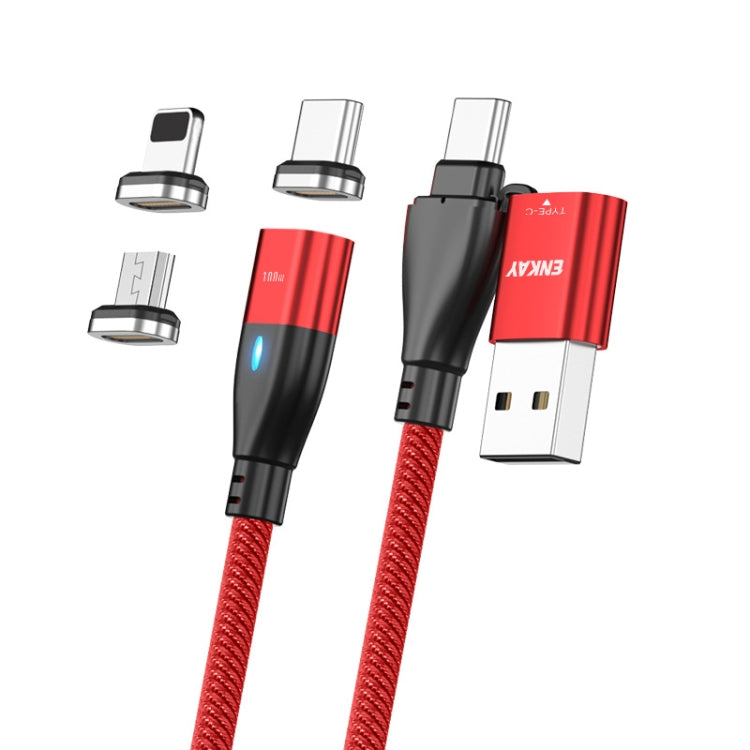 ENKAY 6-in-1 PD100W USB-A / Type-C to Type-C / 8 Pin / Micro USB Magnetic Fast Charging Cable, Cable Length:1m(Red) - free shipping - PMC Jewellery - Order now!