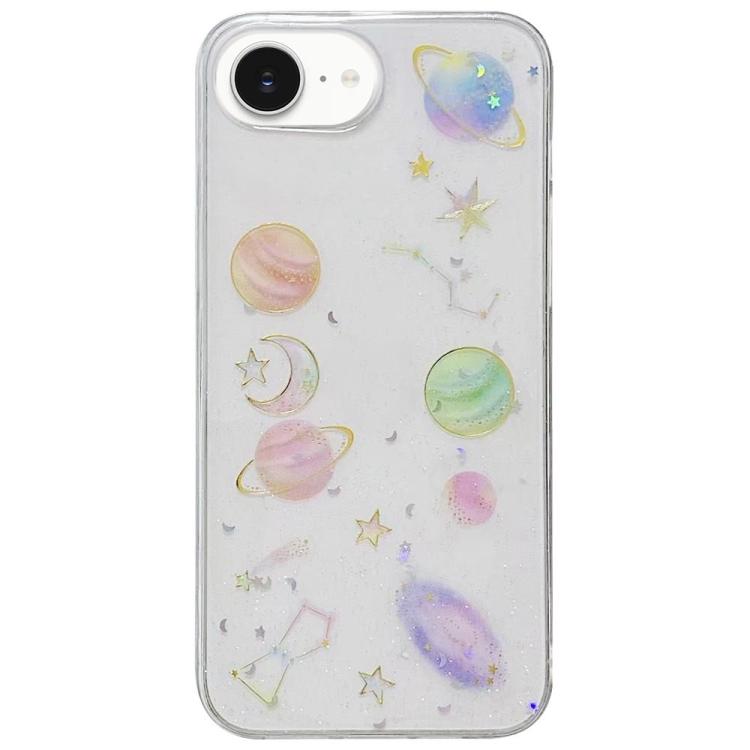 For iPhone 16e Cosmic Star Glitter Epoxy TPU Phone Case(Transparent) - iPhone 16e Cases by PMC TechLife | Online Shopping South Africa | PMC TechLife | Buy Now Pay Later Mobicred