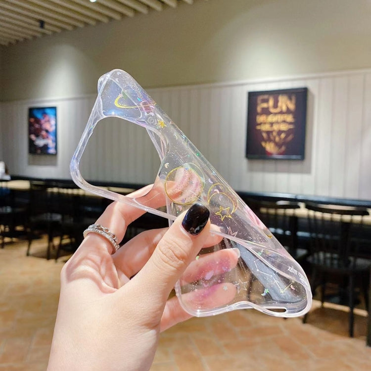 For iPhone 16e Cosmic Star Glitter Epoxy TPU Phone Case(Transparent) - iPhone 16e Cases by PMC TechLife | Online Shopping South Africa | PMC TechLife | Buy Now Pay Later Mobicred