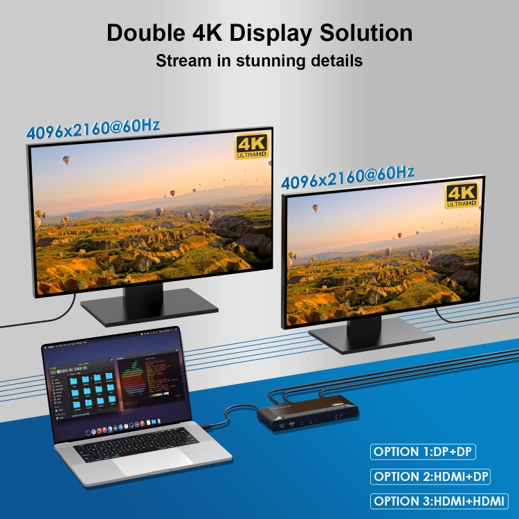 Wavlink UG69PD2 Dual 4K Fast Charging Integrated Docking Station, Plug:UK Plug - free shipping - PMc TechLife - Order now!