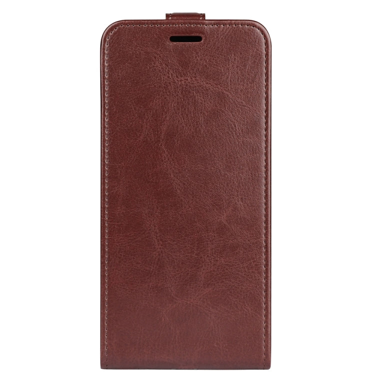 For Motorola Moto G Play 2024 R64 Texture Single Vertical Flip Leather Phone Case(Brown) - Motorola Cases by PMC Jewellery | Online Shopping South Africa | PMC Jewellery | Buy Now Pay Later Mobicred