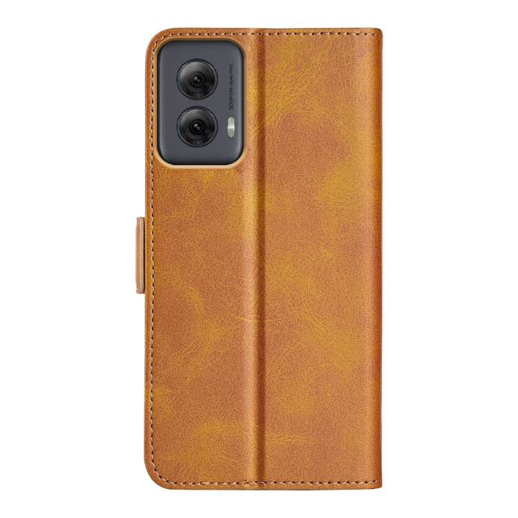 For Motorola Moto G Power 5G 2024 Dual-side Magnetic Buckle Horizontal Flip Leather Phone Case(Yellow) - Motorola Cases by PMC Jewellery | Online Shopping South Africa | PMC Jewellery | Buy Now Pay Later Mobicred